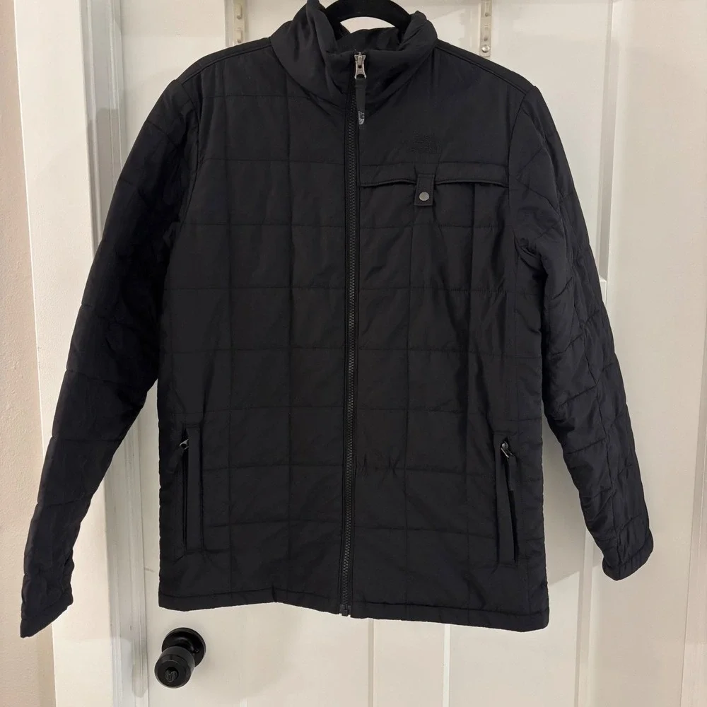 The North‎ Face Boys Black Quilted Puffer Jacket Full Zip Youth XL 18-20